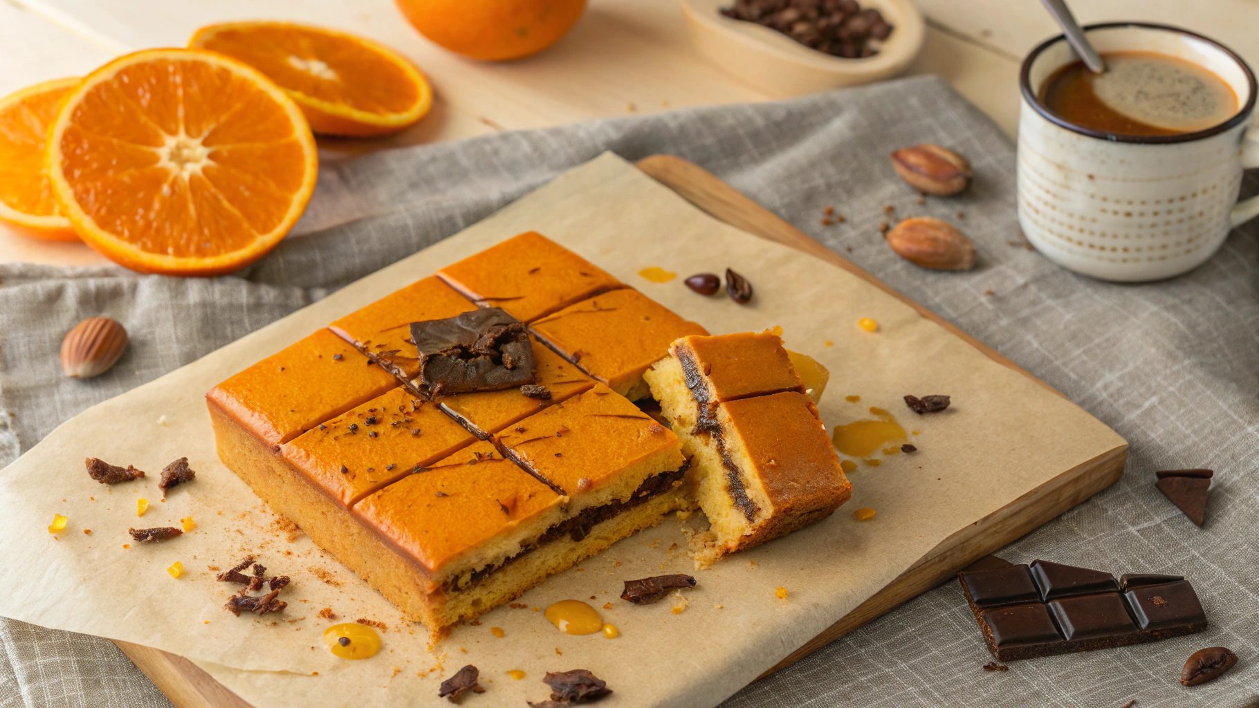 Bizcocho de yogur y naranja con chispas de chocolate en freidora de aire - airfryer