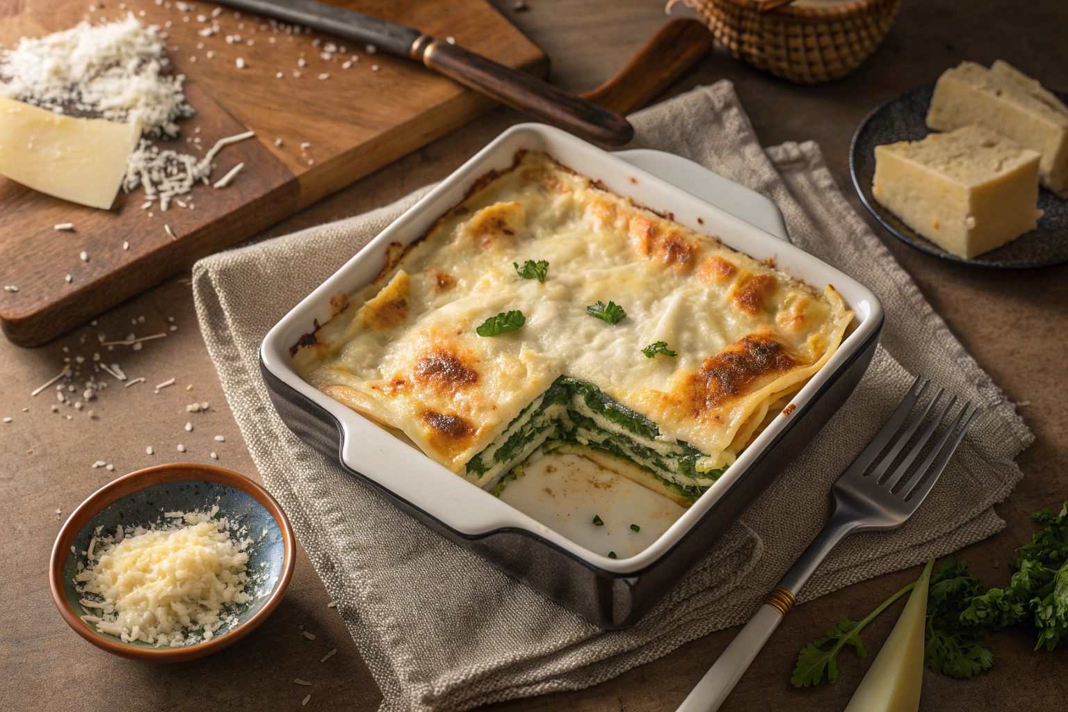 Lasaña de Espinacas y Ricotta en Freidora de Aire
