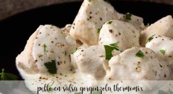 Pollo en salsa gorgonzola con Thermomix