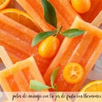 polos de naranja con trozos de fruta con thermomix