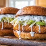 Sliders Crujientes de Merluza con Ensalada de Manzana y Crema Tártara de Limón con freidora de aire