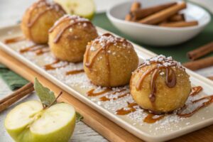 Buñuelos de Manzana con Caramelo Salado con freidora de aire