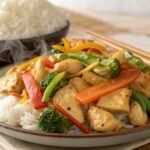 Pollo hibachi crujiente y jugoso en freidora de aire