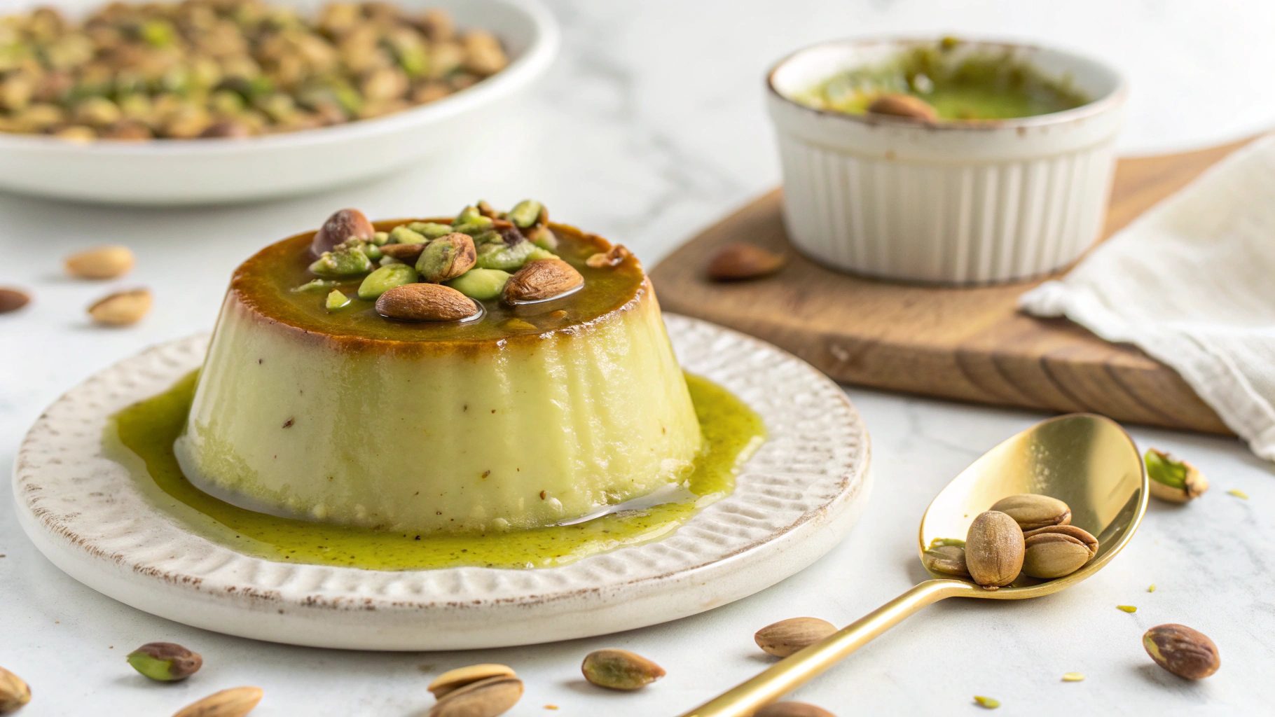 Flan de Pistachos en Freidora de aire - Airfryer