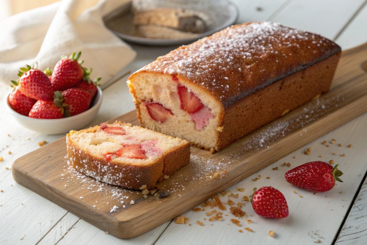Pastel de fresa húmedo de la freidora de aire