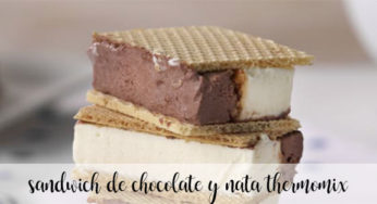 Sándwich helado de chocolate y nata con Thermomix