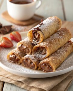 Rollitos de Tostada Francesa con Nutella en Freidora de Aire