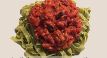 Tagliatelle de espinacas con tomate con Thermomix