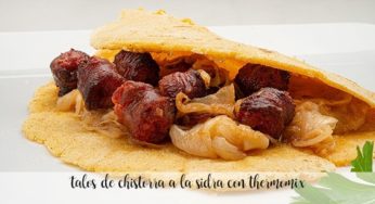 Talos con chistorra a la sidra con Thermomix