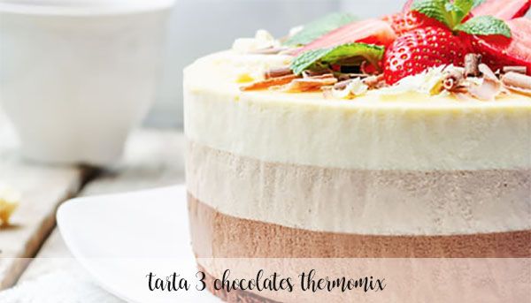 tarta 3 chocolates thermomix