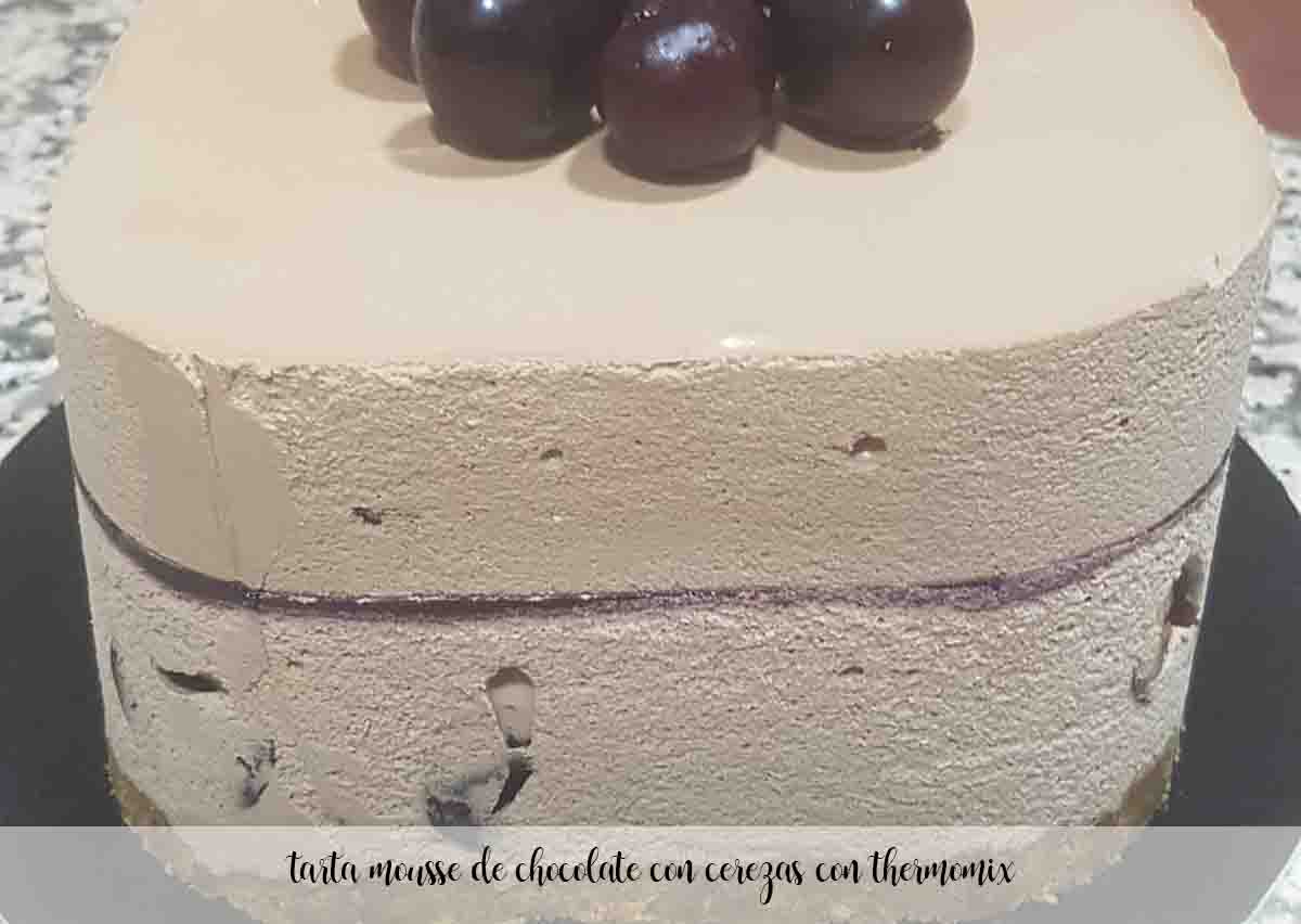tarta mousse de chocolate con cerezas con thermomix