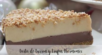 Tarta de turrón y trufa con thermomix