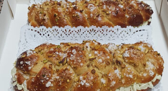 Trenza de roscon de pistachos con thermomix