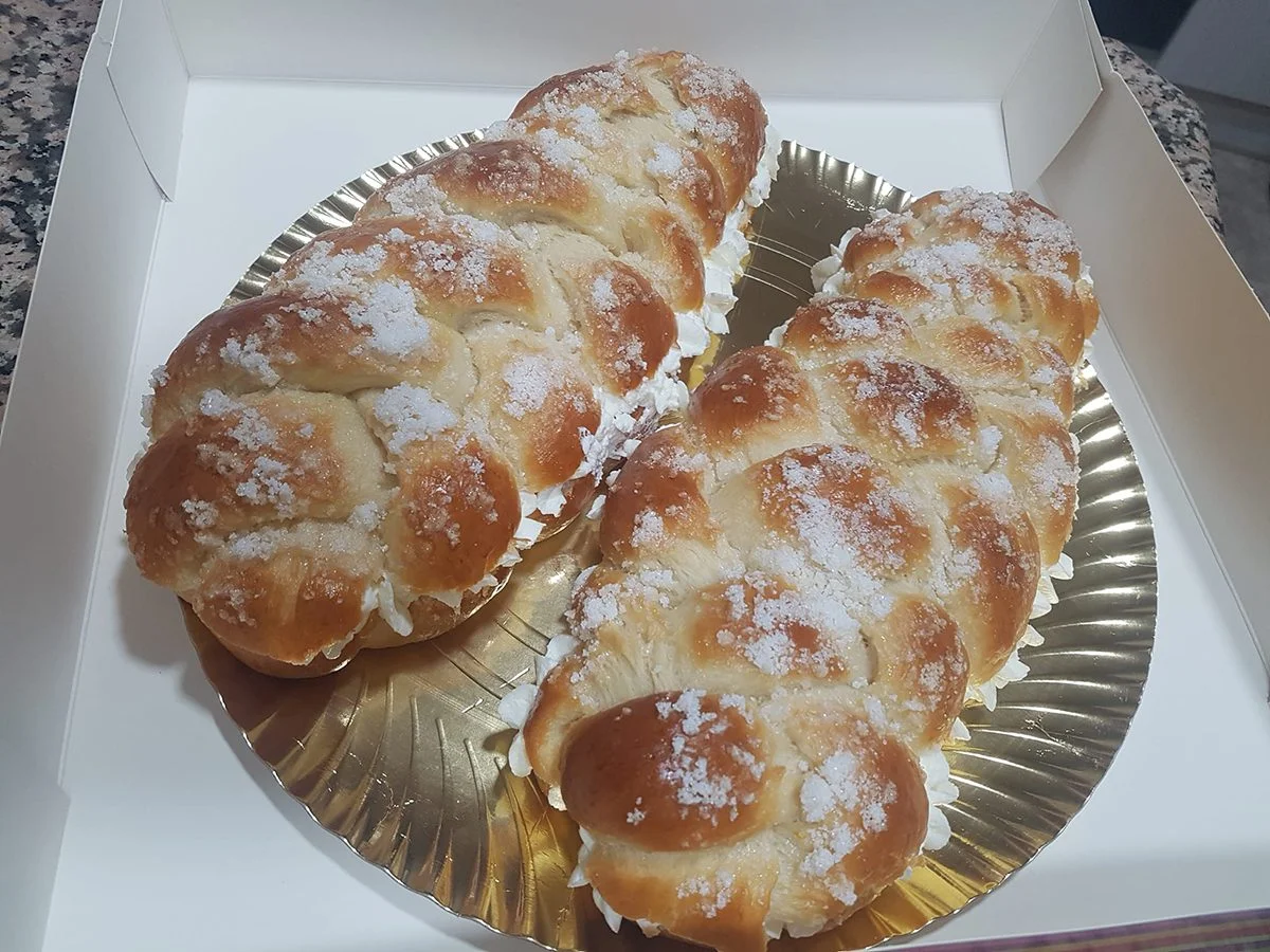 trenza de 4 cabos relleno de nata con thermomix