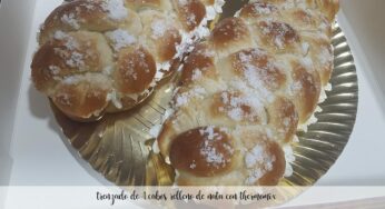 trenza de 4 cabos relleno de nata con thermomix