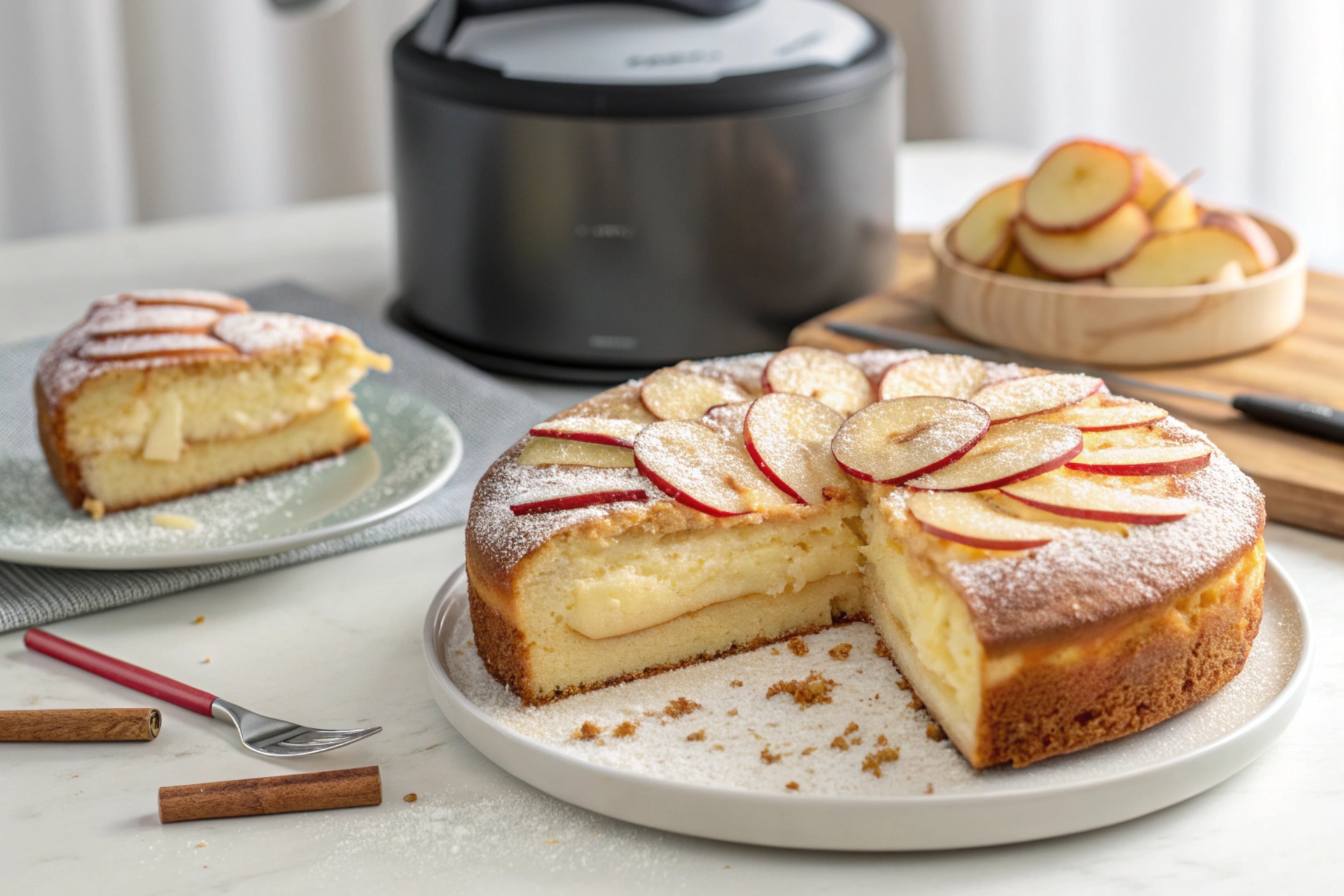 Bizcocho de manzana relleno de crema pastelera en Freidora de Aire - air fryer