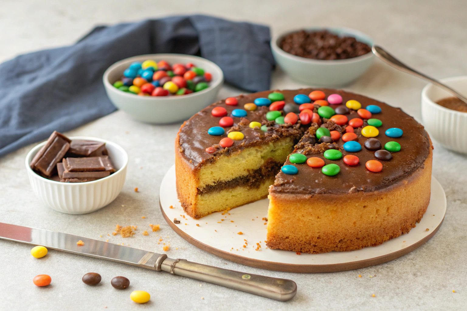 Bizcocho de Nutella y M&M’s con freidora de aire