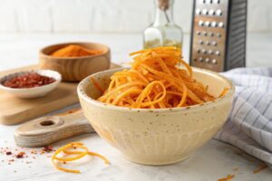 Fideos de zanahoria crujientes: el snack sano que arrasa en freidora de aire