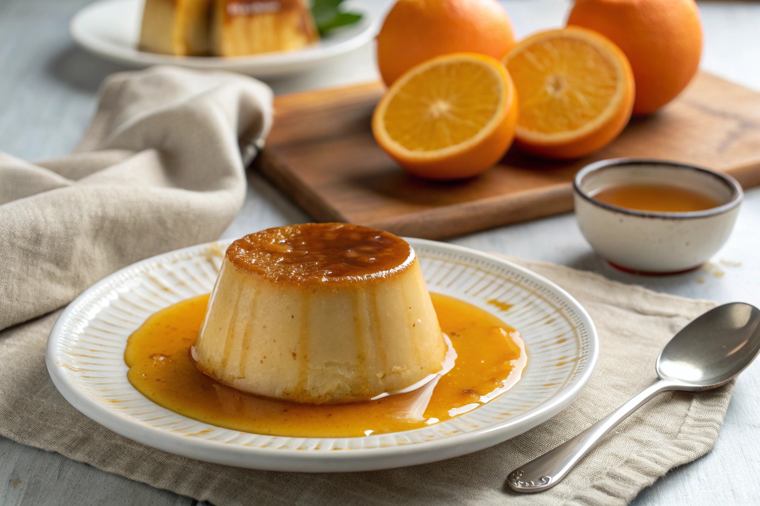 Flan de naranja con freidora de aire - air fryer