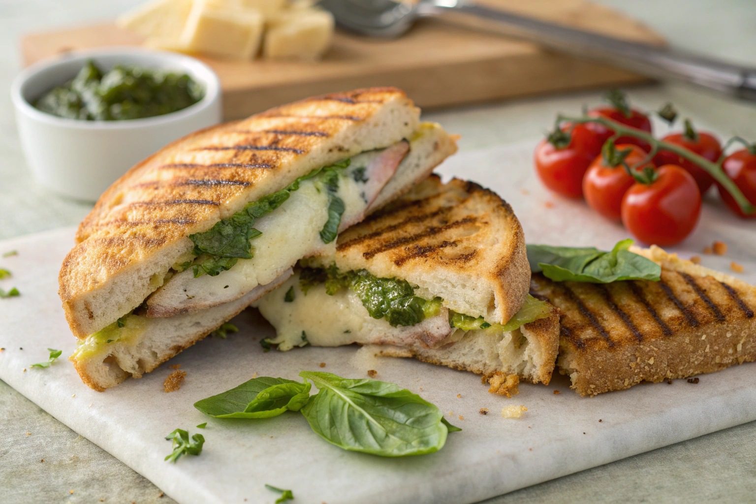 Panini de Pollo y Pesto en Freidora de Aire - air fryer