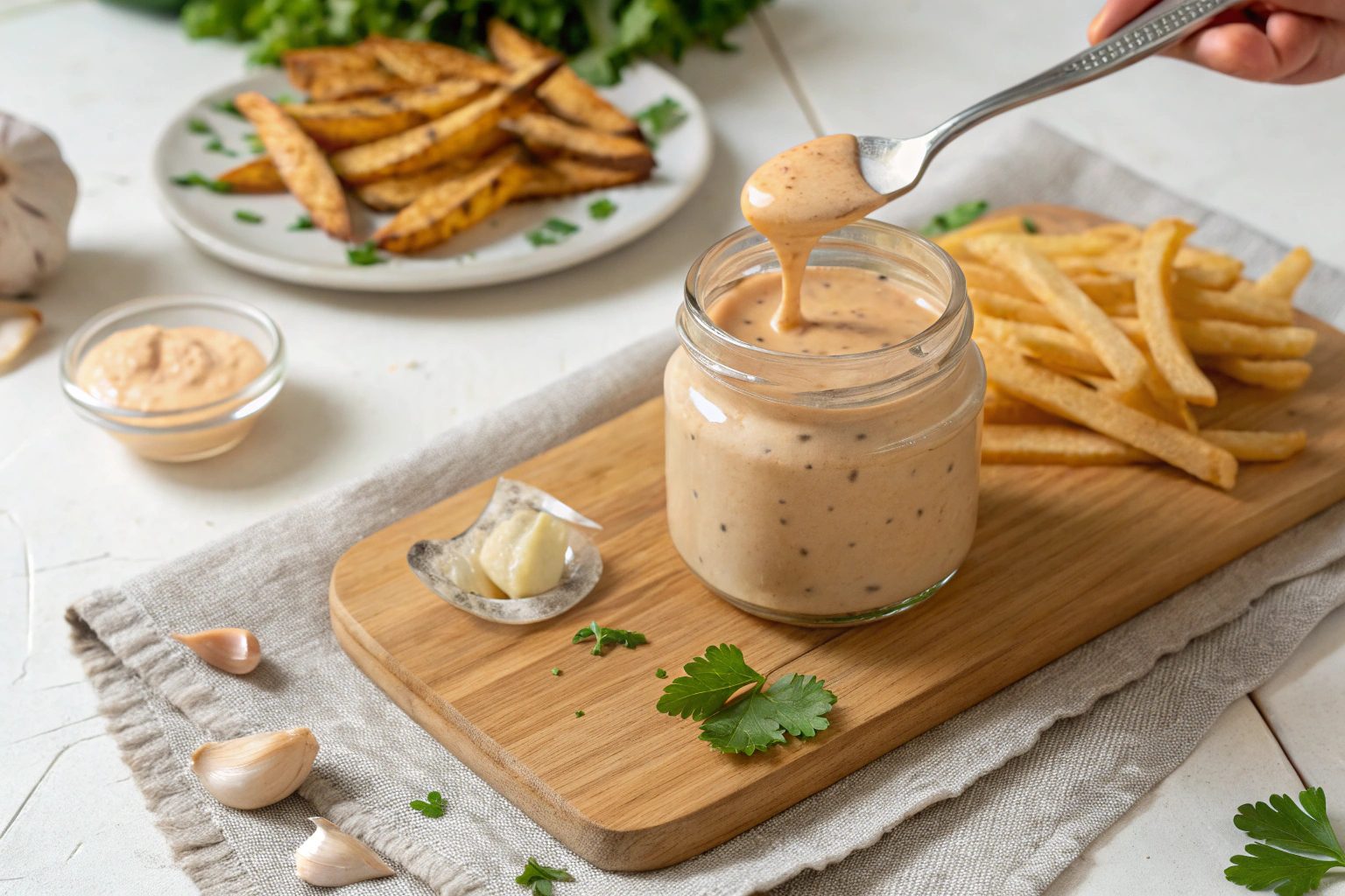 Aderezo cremoso de ajo en Thermomix