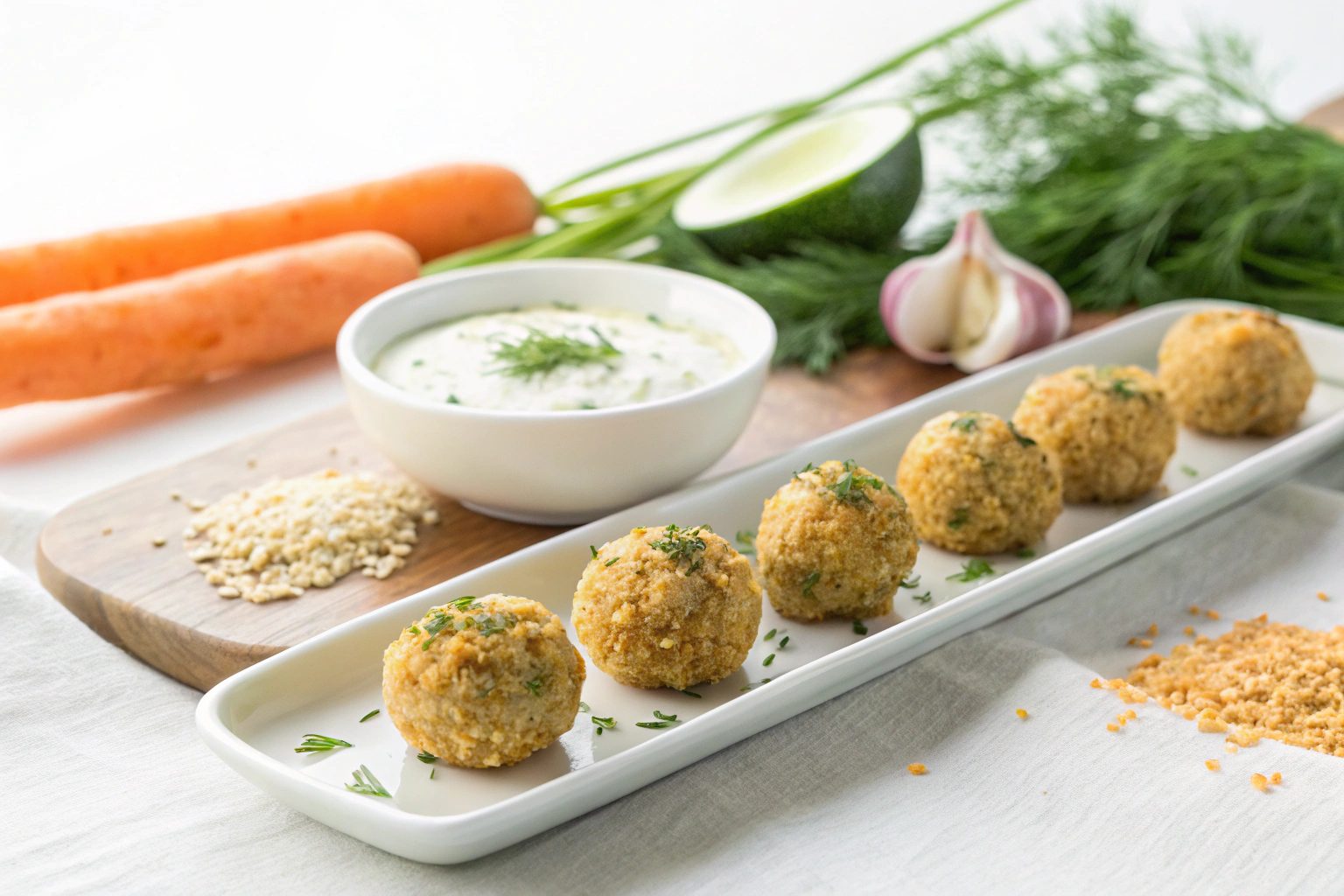 Bolitas de quinoa crujientes con verduras en freidora de aire