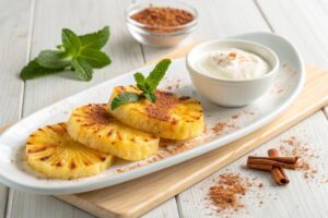Piña asada con canela con freidora de aire – air fryer