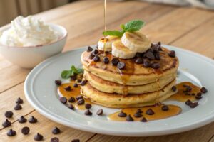 Pancakes de Plátano con Chispas de Chocolate en Freidora de Aire