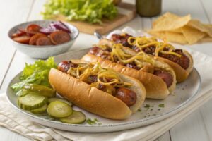 Hot Dogs Completos con Cebolla Caramelizada en Thermomix