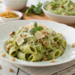 Pasta con pesto de alcachofas y nueces en Thermomix