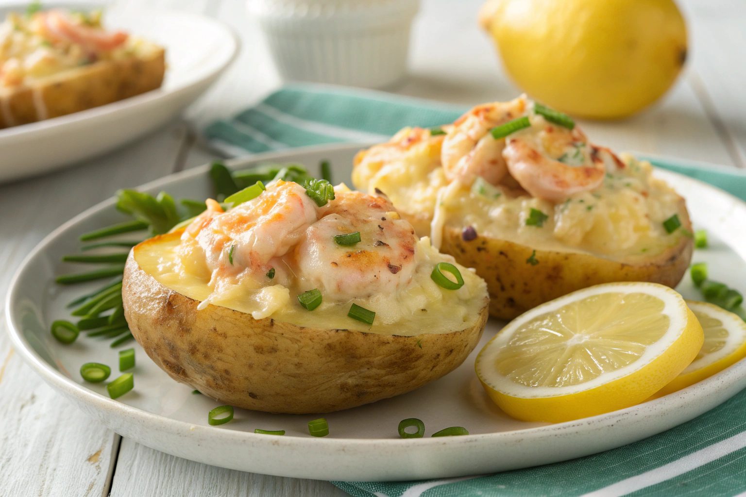 Patatas Asadas Rellenas de Marisco en Freidora de Aire