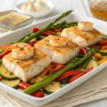 Rape con verduras en freidora de aire - air fryer