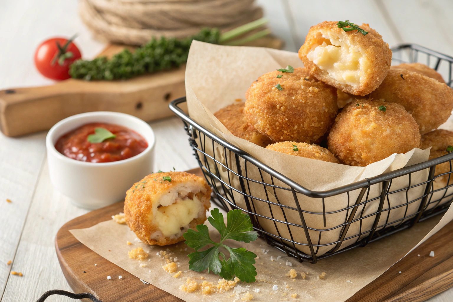 Croquetas de queso en freidora de aire