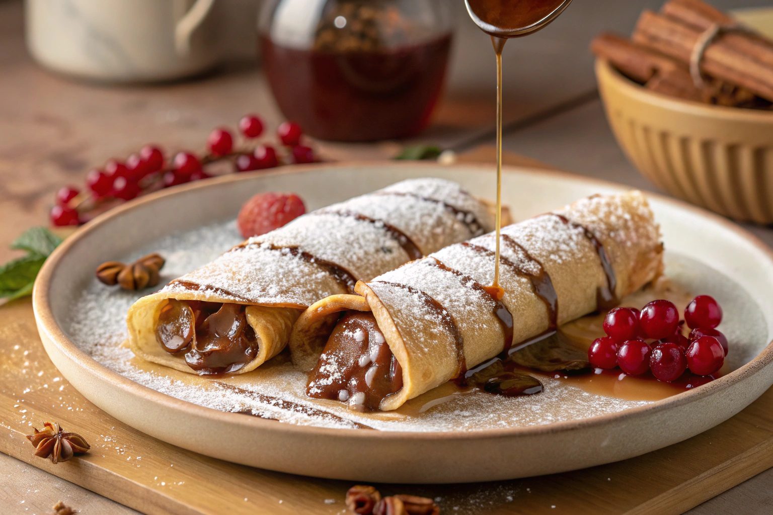 Rollitos de Tostada Francesa con Nutella con freidora de aire