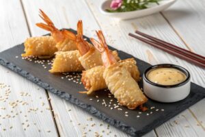 Gambas en hojaldre con freidora de aire