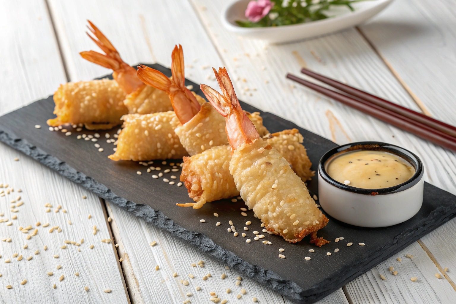 Gambas en hojaldre con freidora de aire