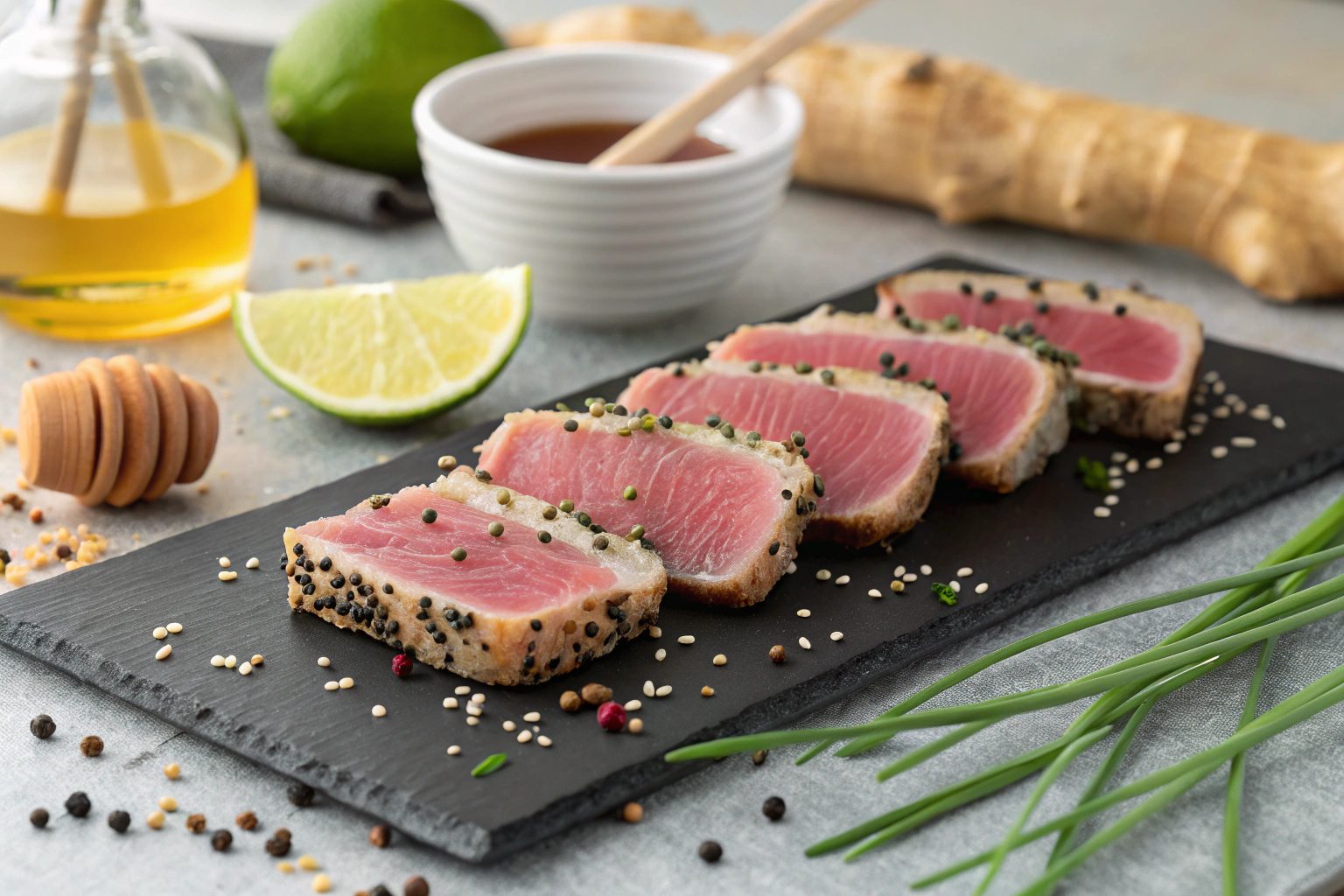 Filetes de atún en freidora de aire