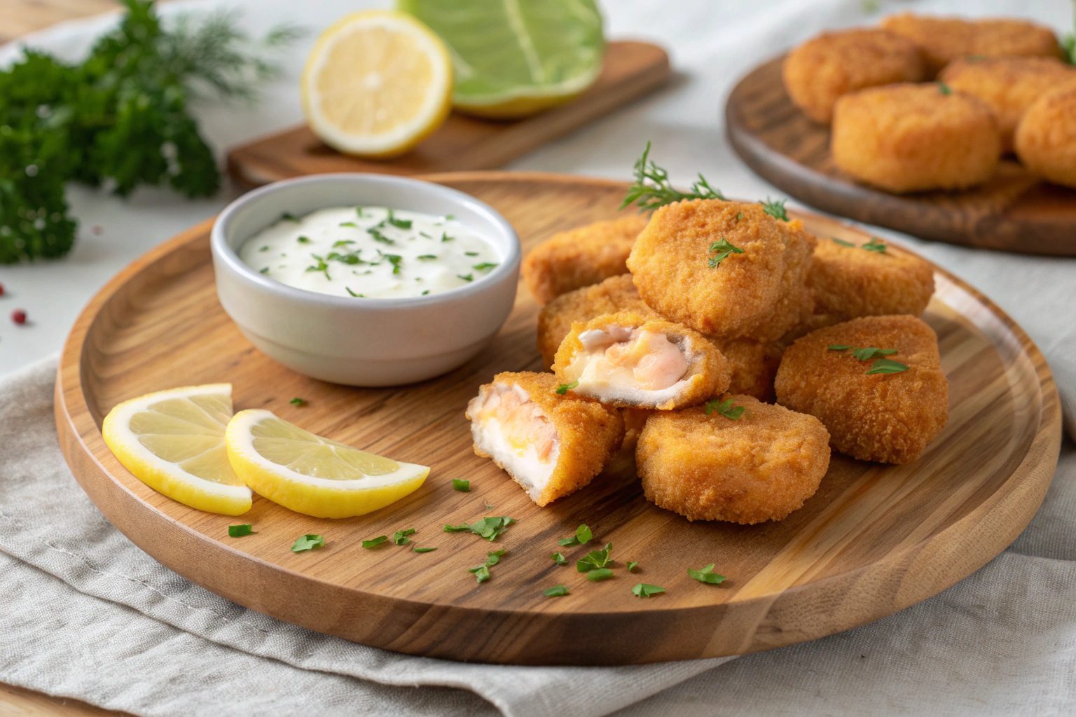 Nuggets de salmón en freidora de aire