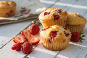 Muffins de fresa y yogur irresistibles en freidora de aire
