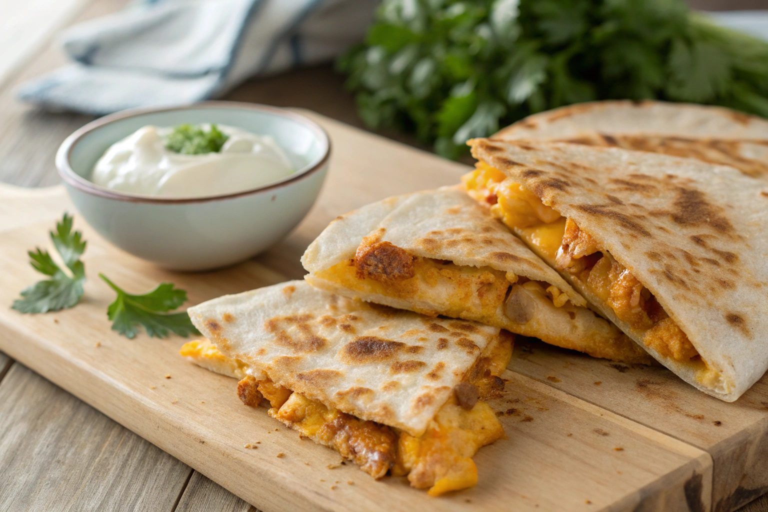 Quesadillas de pollo al curry en freidora de aire - air fryer