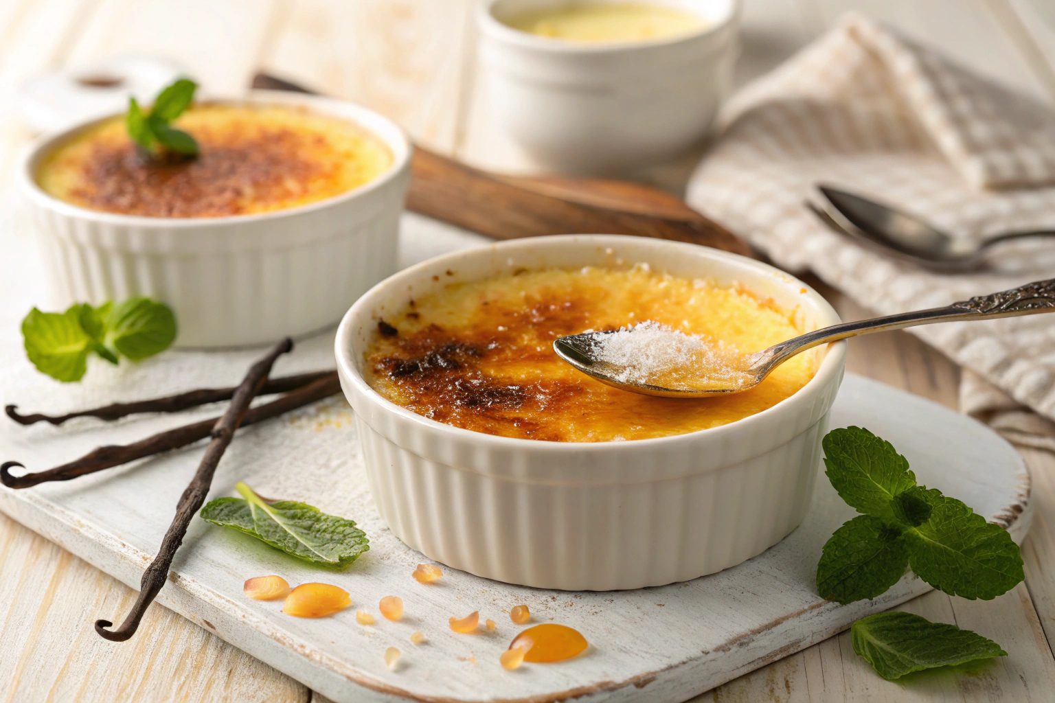 Crème Brûlée de Vainilla en Freidora de Aire