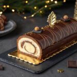 Tronco de Navidad con mousse de chocolate y mascarpone en Thermomix