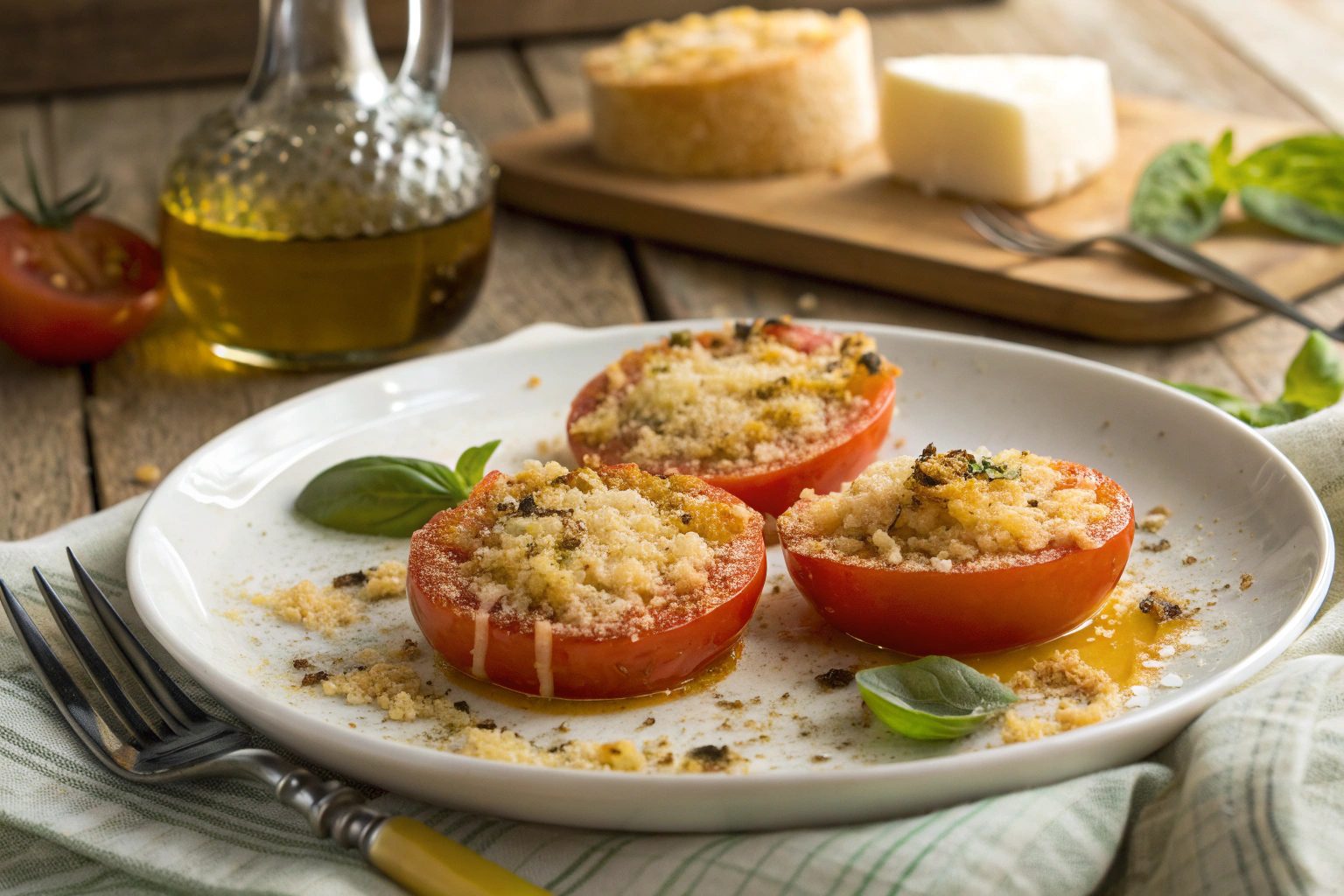 Tomates con costra de Parmesano en Freidora de Aire