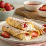 Rollitos Crujientes de Tarta de Queso y Fresas en Freidora de Aire