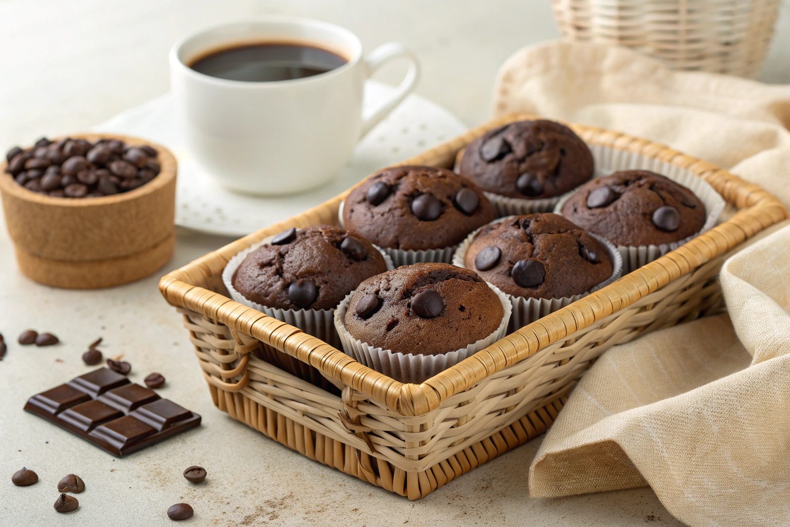 Muffins de doble chocolate en freidora de aire