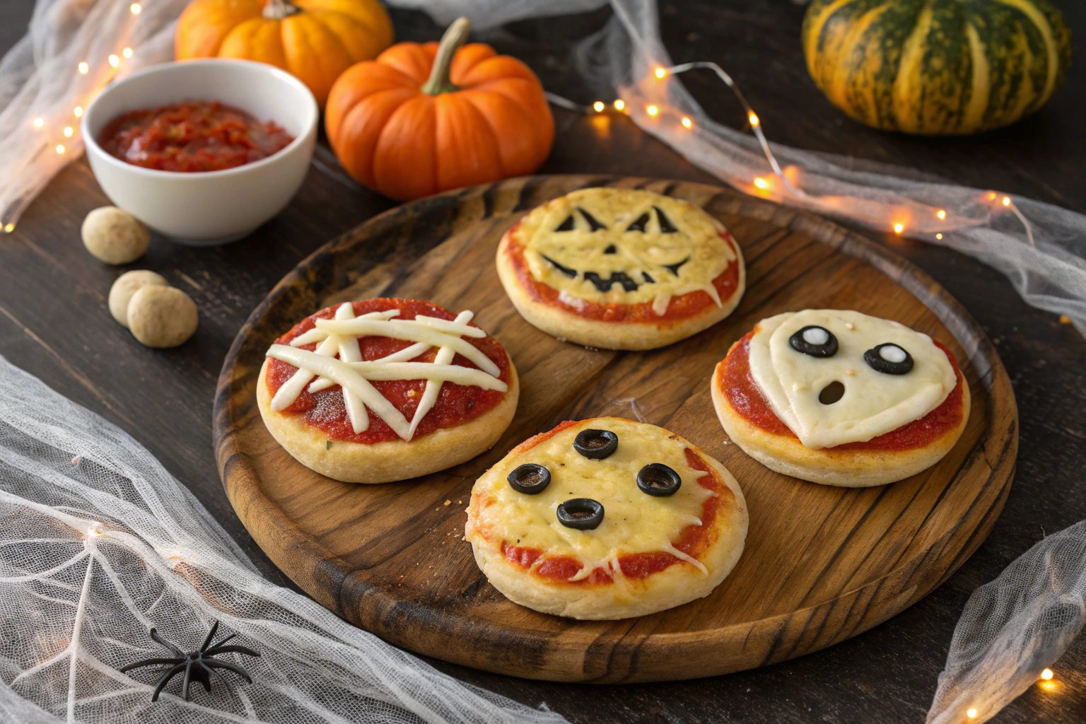 Mini pizzas de Halloween en freidora de aire