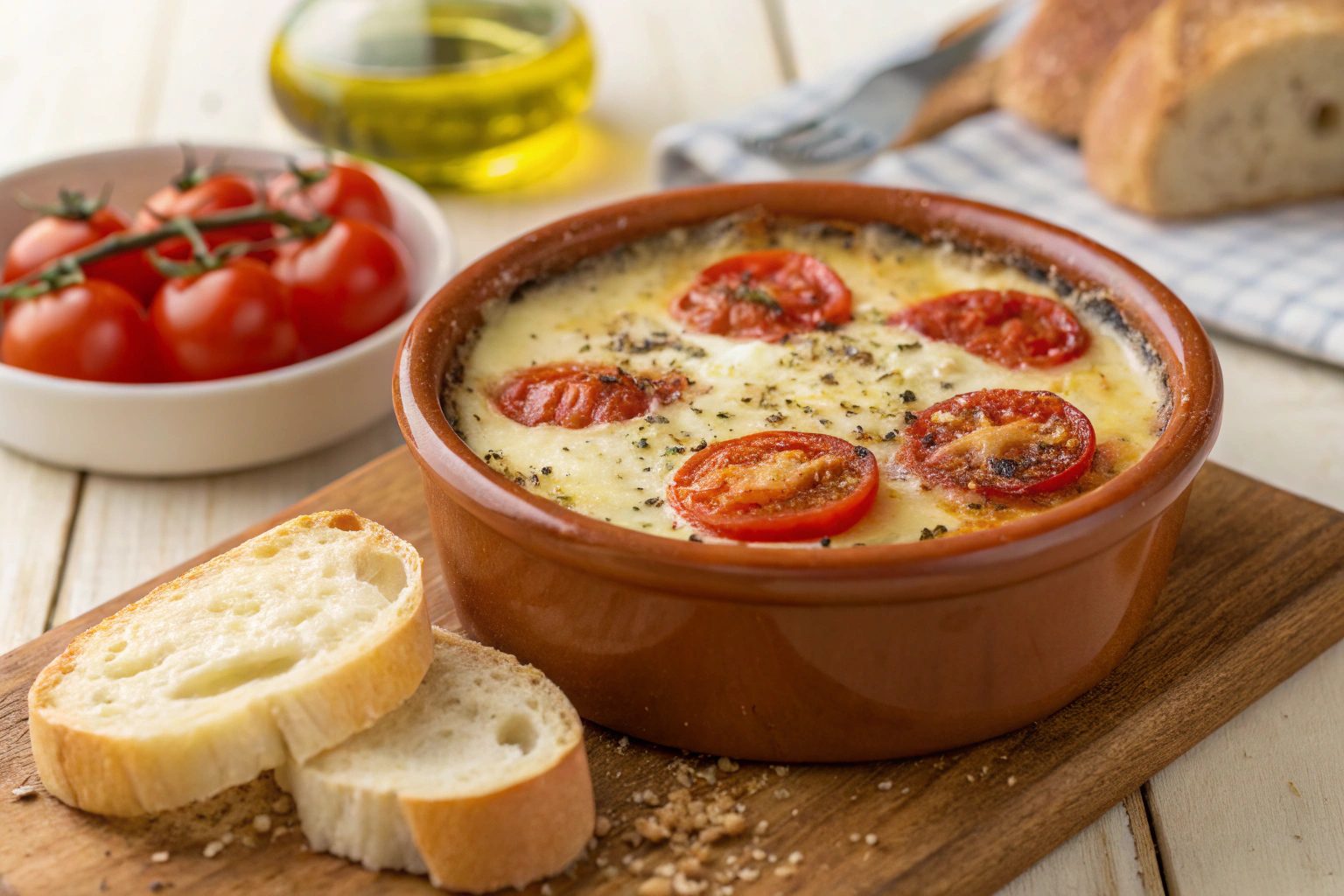 Provolone con tomate al estilo italiano hecho en freidora de aire - airfryer