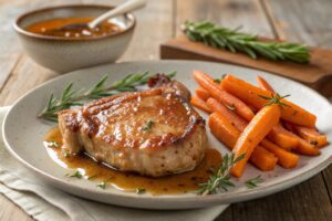 Chuletas Caramelizadas con Zanahorias Glaseadas en Freidora de Aire