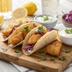 Taquitos Crujientes de Pescado con Salsa de Yogur y Limón con freidora de aire