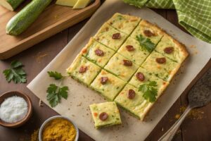 Pastel de Calabacín y Salchichas al Curry con freidora de aire